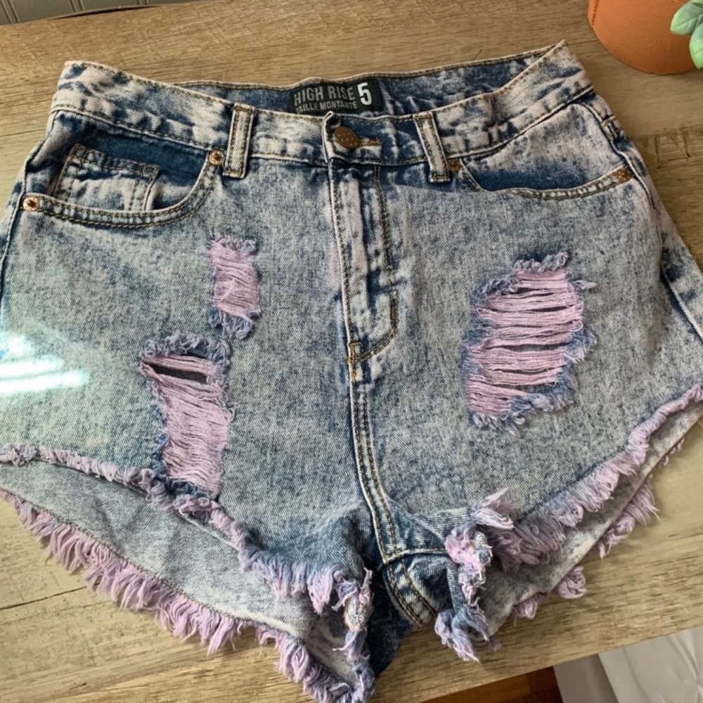High rise jean shorts